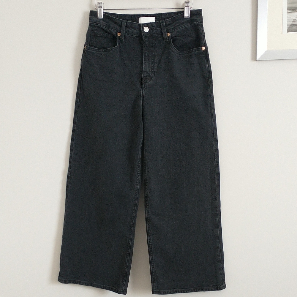 H&M Black Or Dark Gray Wide Leg Women's Jeans - Picture 2 of 14